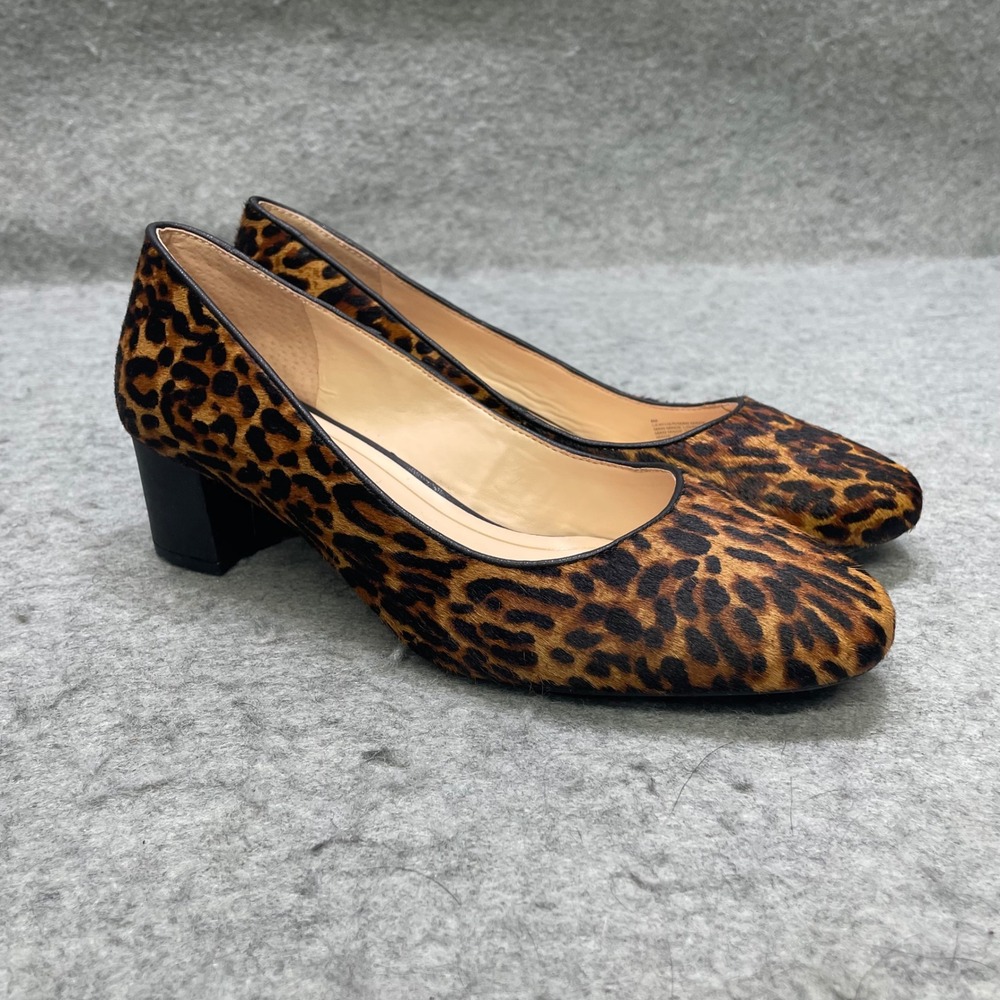 Alex Marie Pumps Women 8M Leopard Calf Hair Block Heel Animal Print Officewear